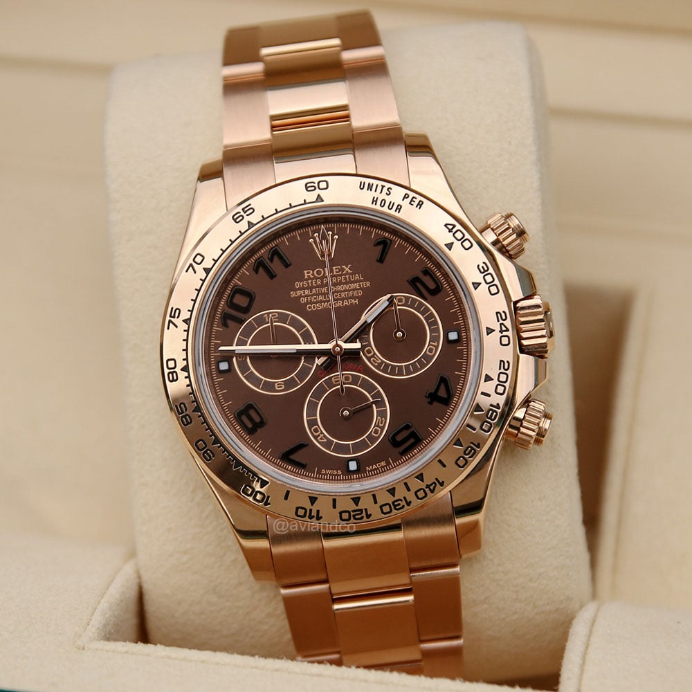 Rolex Daytona, 18K Rose Gold, Chocolate Dial