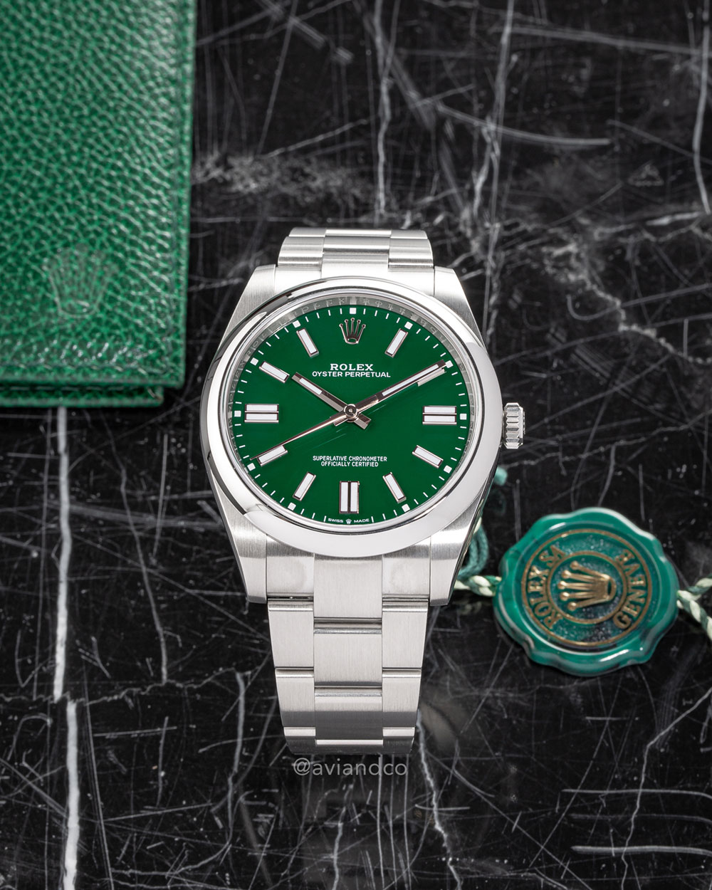 Rolex Oyster Perpetual, Green Dial, 36 mm