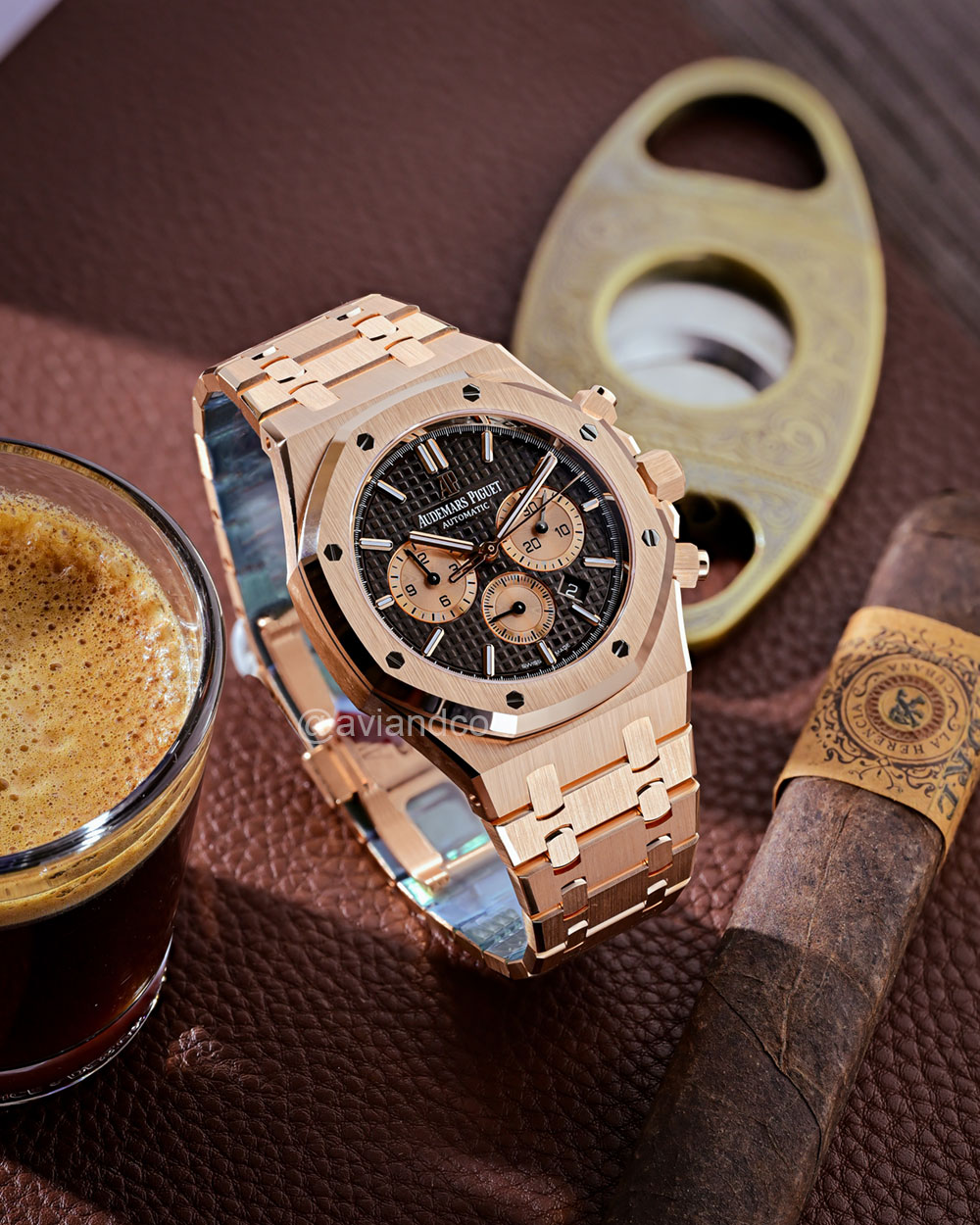 Audemars Piguet Royal Oak Chronograph, 18K rose gold, black dial