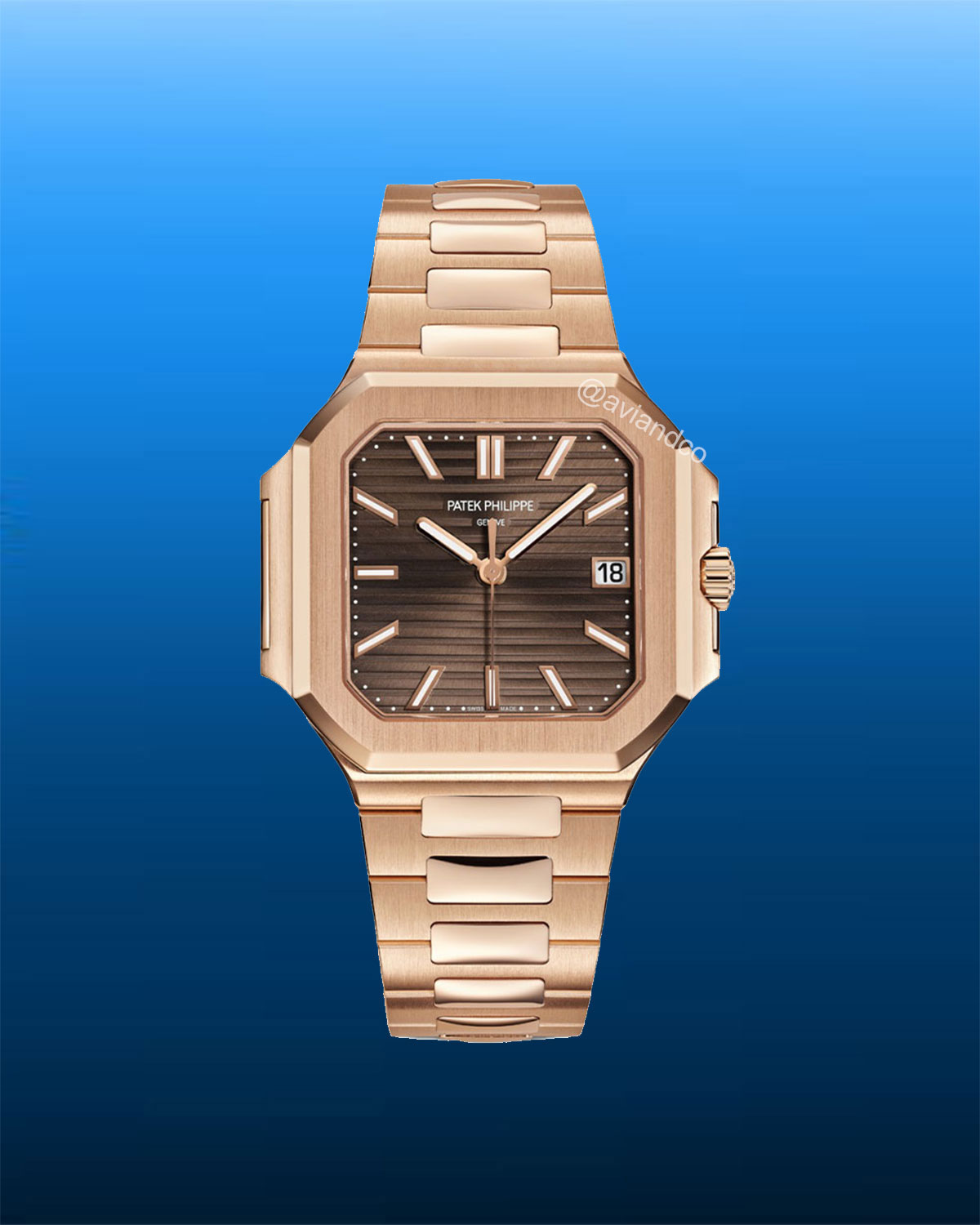 Patek Philippe Cubitus, 18K Rose Gold, Brown Sunburst Dial