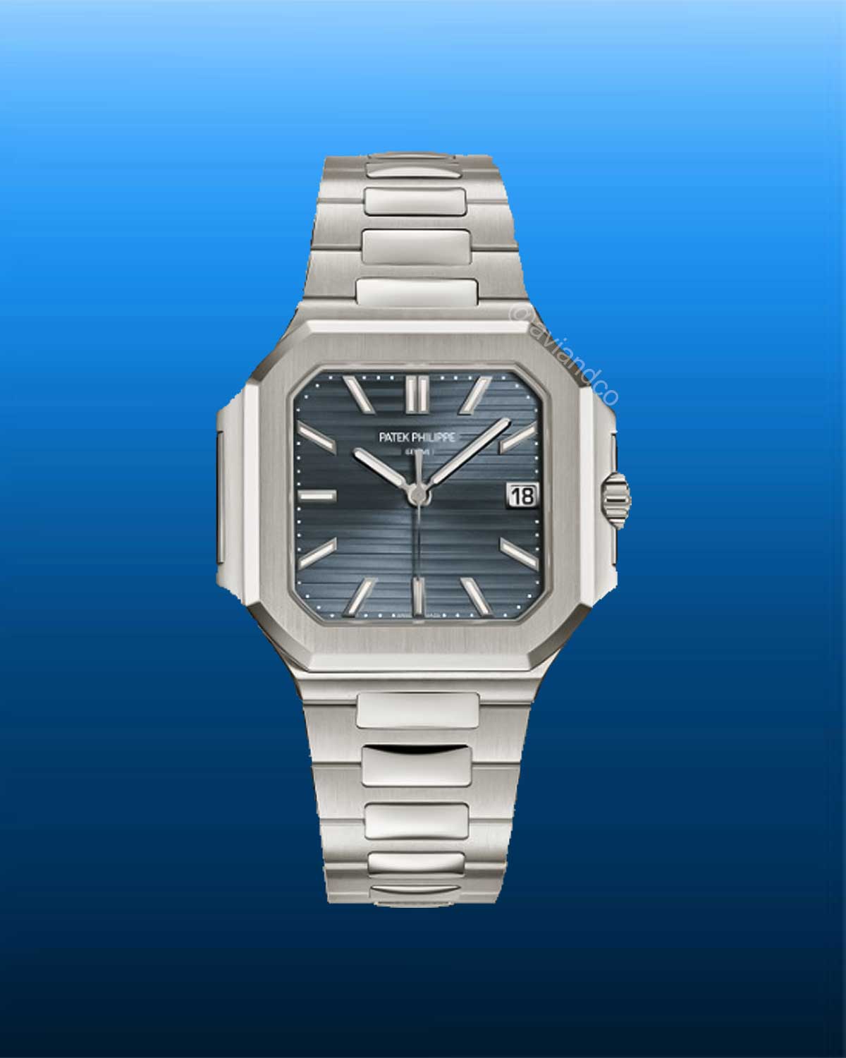 Patek Philippe Cubitus, White Gold, Blue-Grey Sunburst Dial, 40 mm
