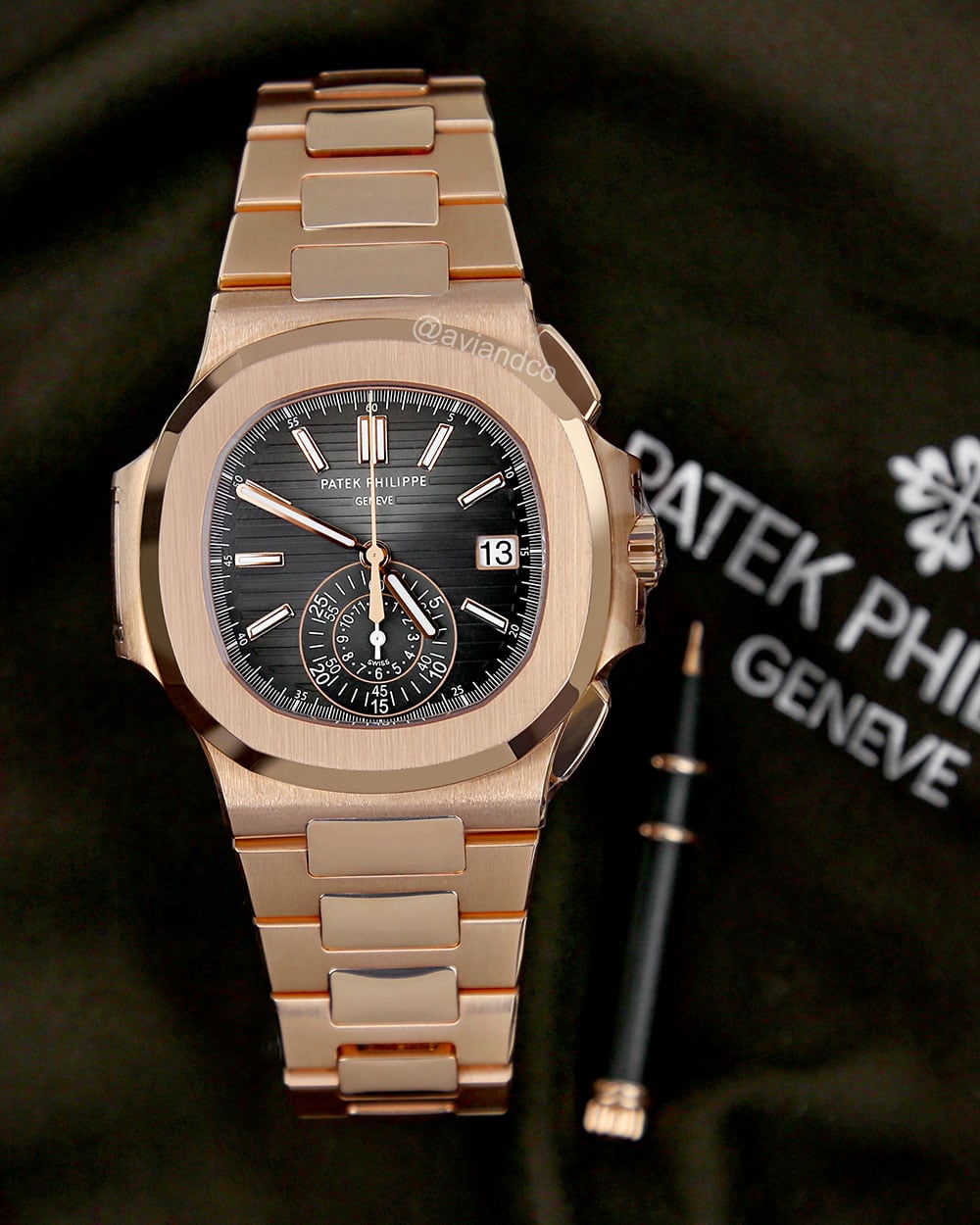 Patek Philippe Nautilus Flyback Chronograph 5980 1R 001, Black Dial