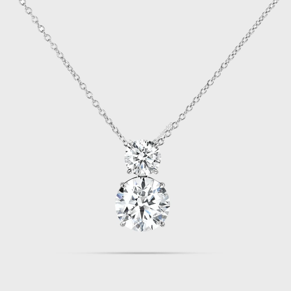 Diamonds by Avi & Co. Platinum Round Toi et Moi Pendant, 8.87 CT