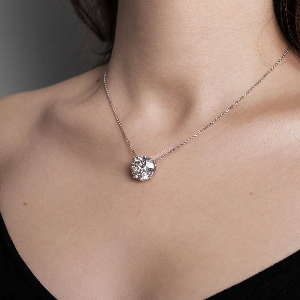 Diamonds by Avi & Co. Round Diamond Pendant, Platinum, 14.05 CT