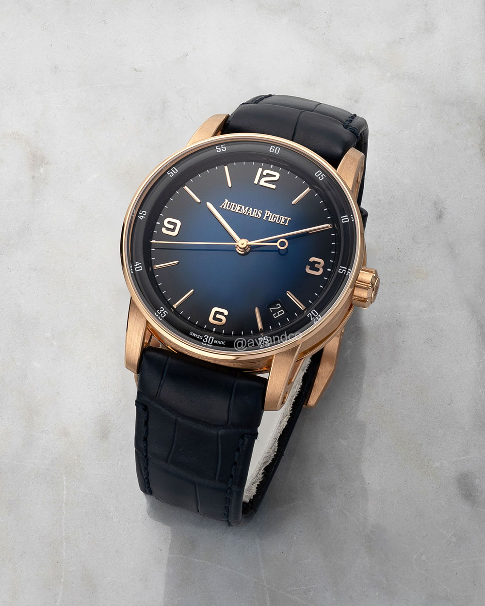 Audemars Piguet Code 11.59, 18K Rose Gold, Smoke Lacquered Blue Dial