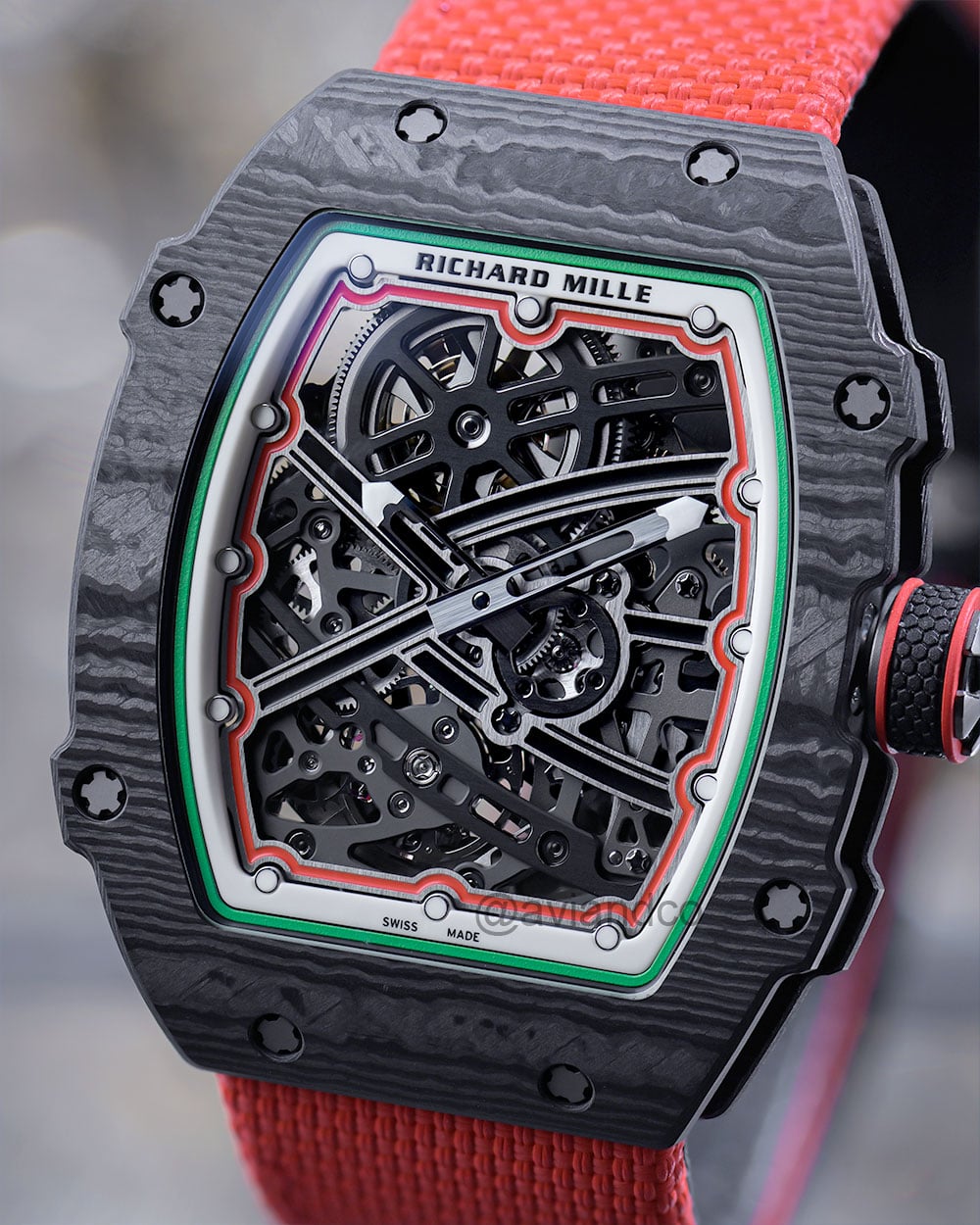 Richard Mille watch RM 67-02, “Italy” edition, NTPT Carbon, Skeleton Dial, 47 mm