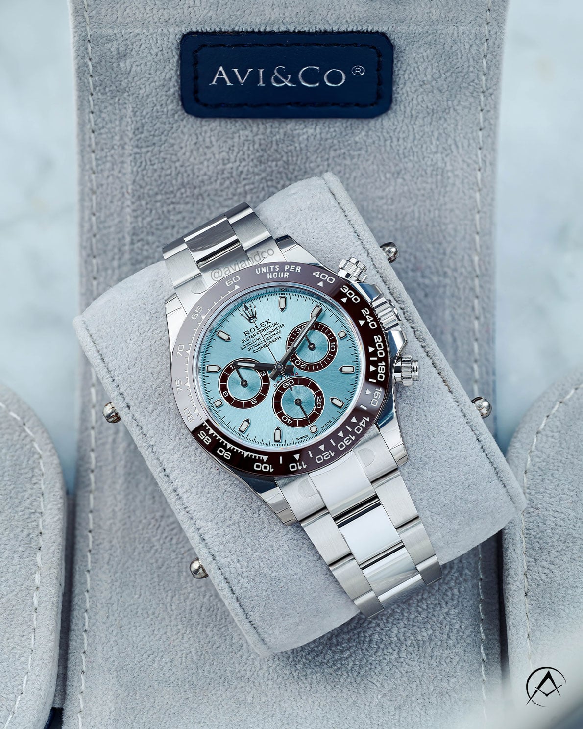Rolex Daytona watch 116506 in platinum with ice blue dial, 40 mm