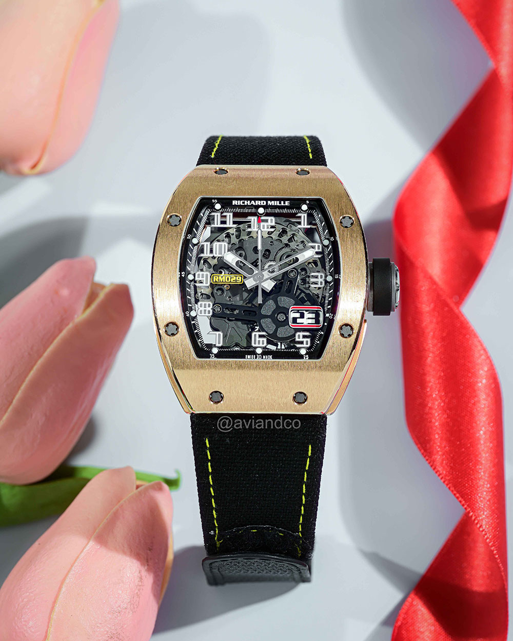 Richard Mille RM 029, 18K Rose Gold, Transparent Dial