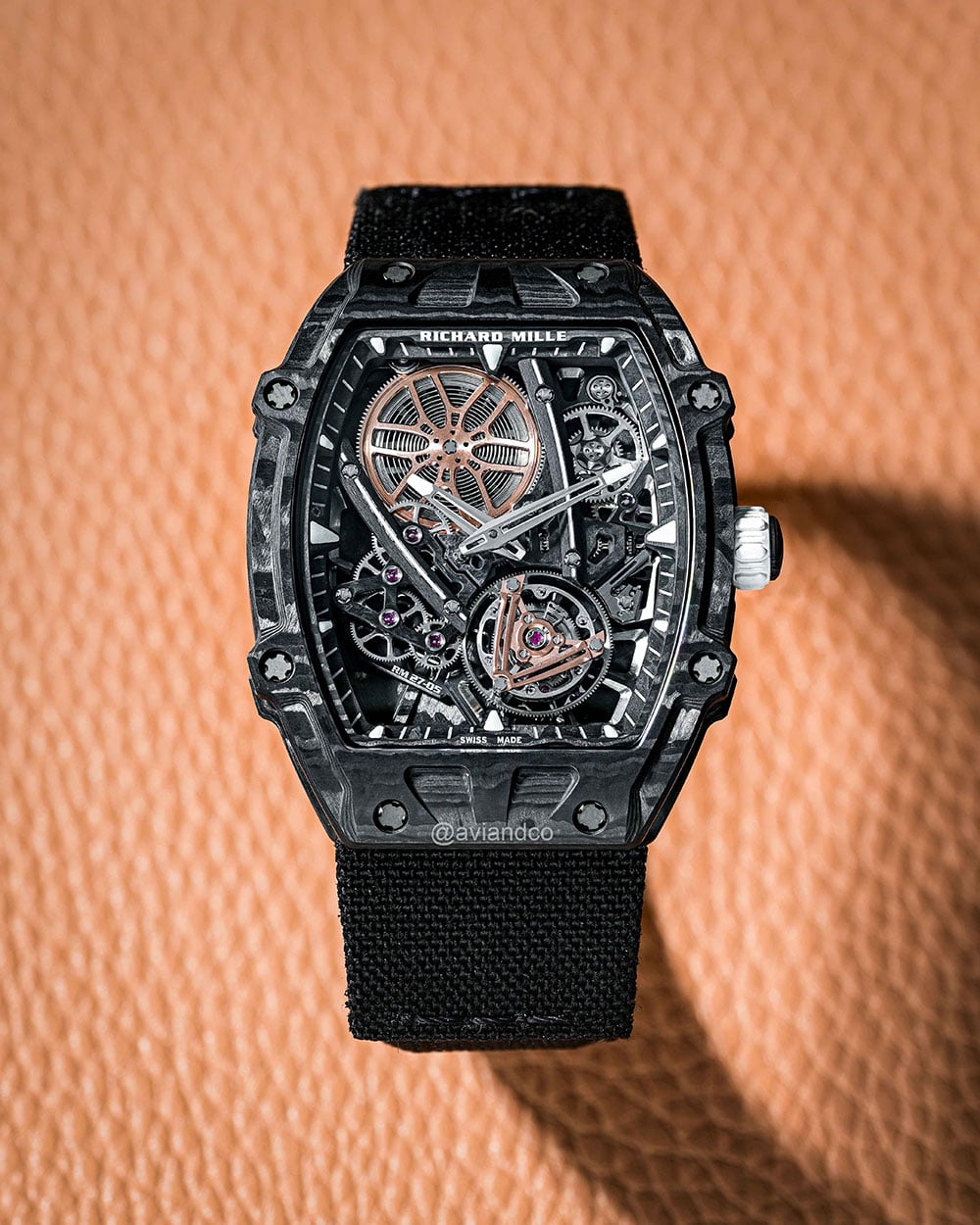 Richard Mille RM 27-05 “Rafael Nadal,” Manual Winding Flying Tourbillon, Carbon, 37 mm
