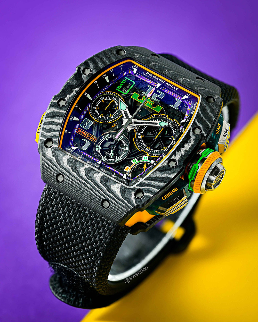Richard Mille RM 65-01 “LeBron James,” Carbon TPT, Transparent Dial, 44 mm