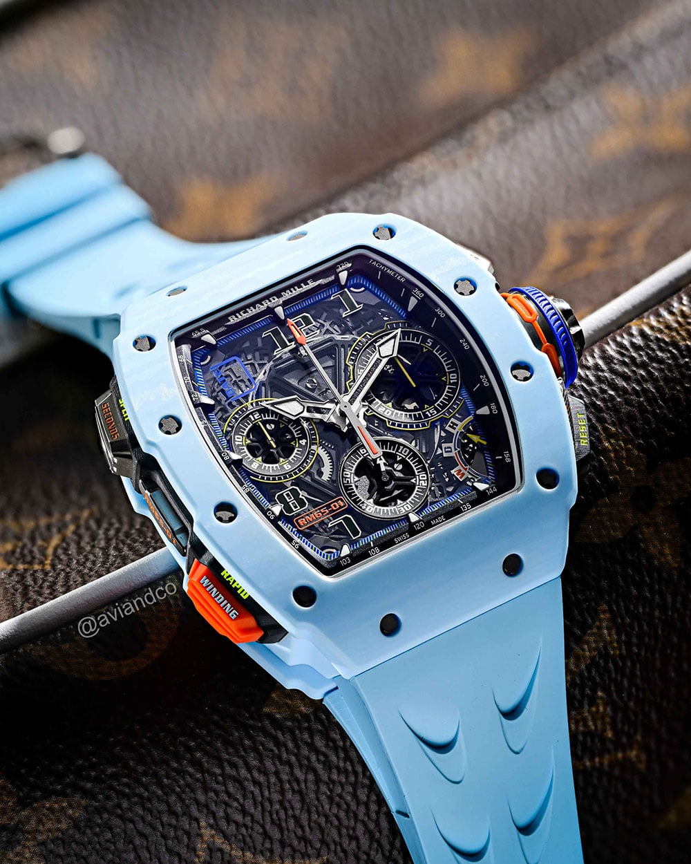 Richard Mille 65-01, Pastel Blue Quartz TPT Carbon