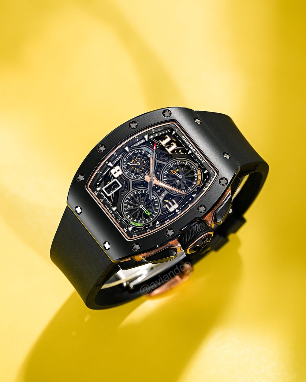 Richard Mille RM 72-01, Lifestyle Flyback Chronograph, Black TPZ Ceramic, 18K Rose Gold