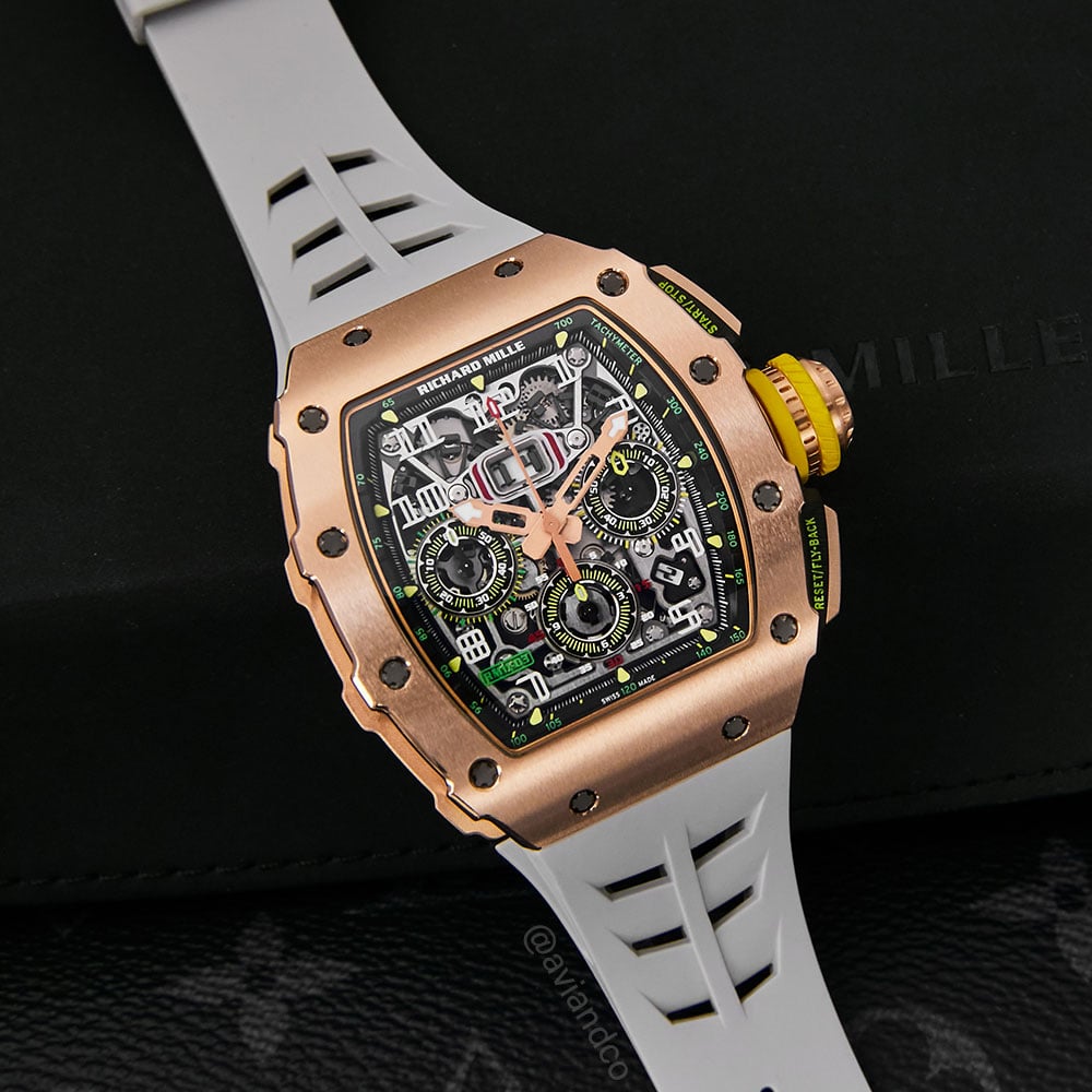 Richard Mille RM 11-03, Flyback Chronograph, 18K Rose Gold, Skeleton Dial