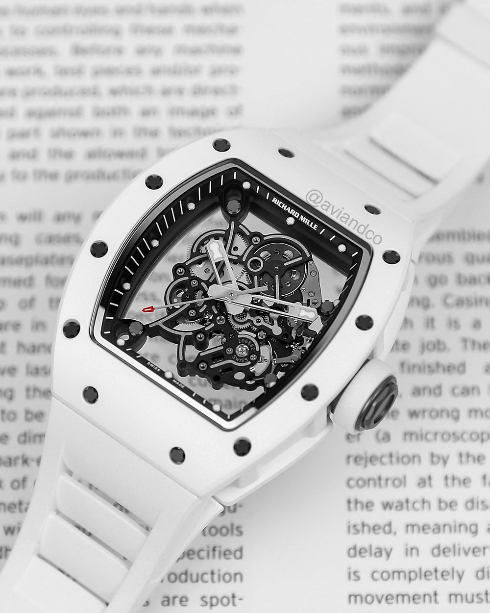 Richard Mille RM 055 “Bubba Watson,” White Ceramic, Transparent Dial