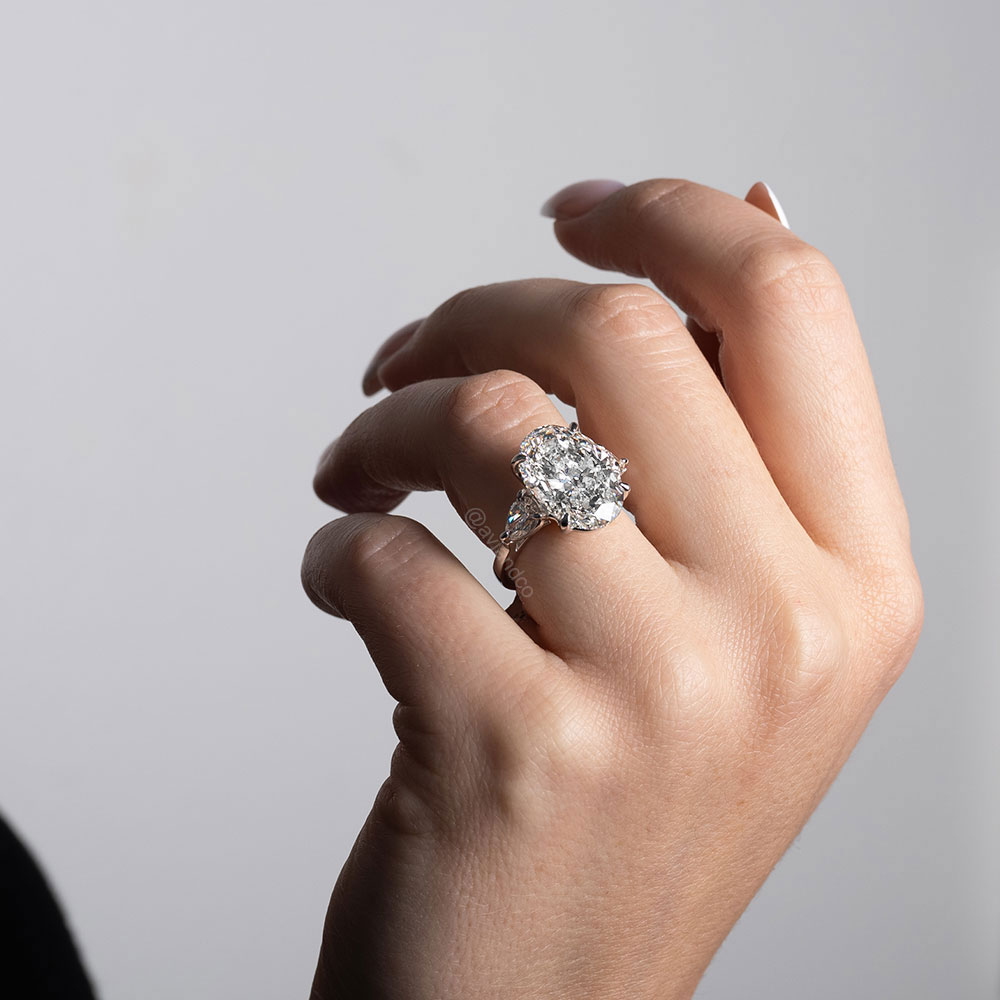 Diamonds by Avi & Co. Oval and Pear Cut Diamond Ring, Platinum, Center 10.02 CT