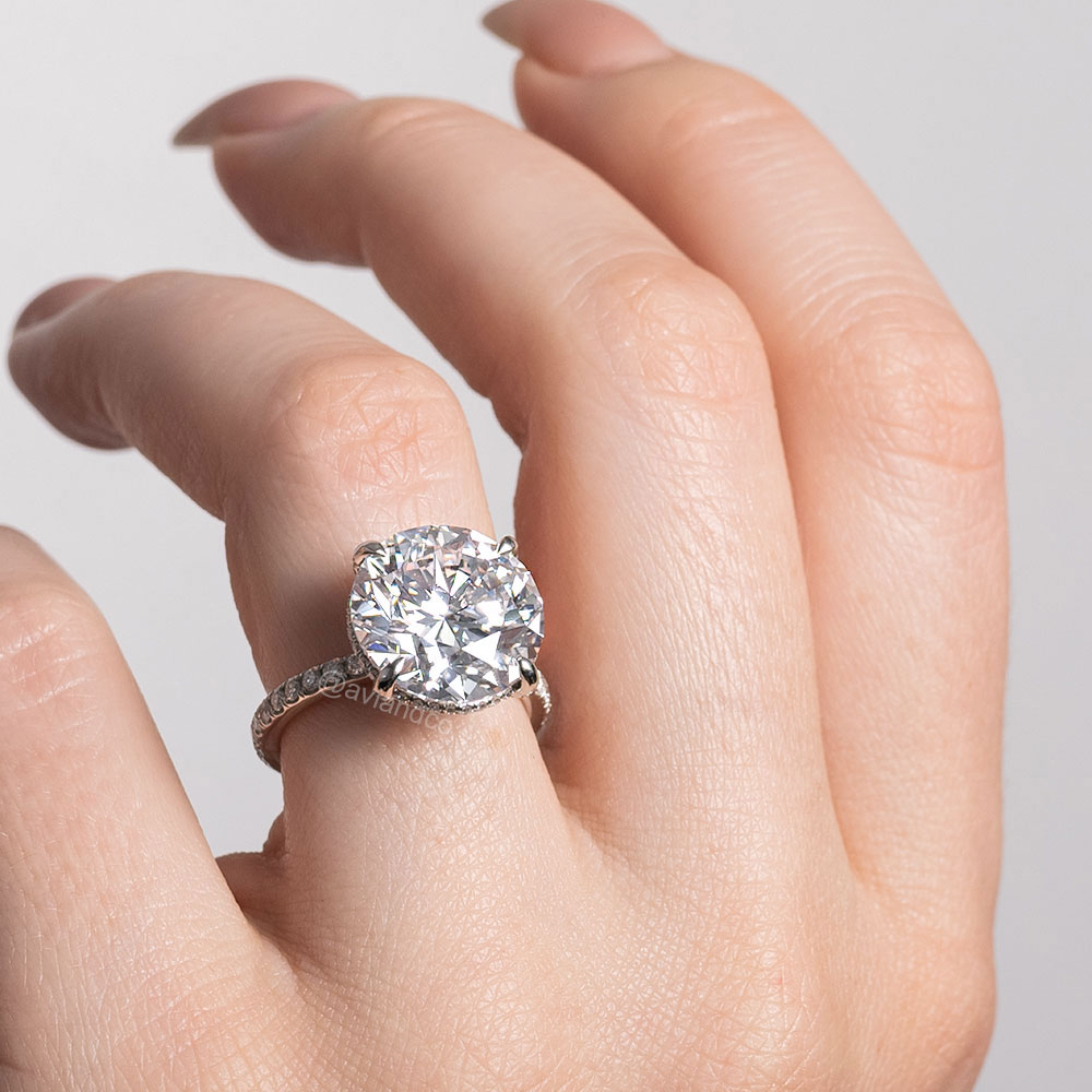 Avi & Co. Round Brilliant-Cut Engagement Ring, 8.99 CT