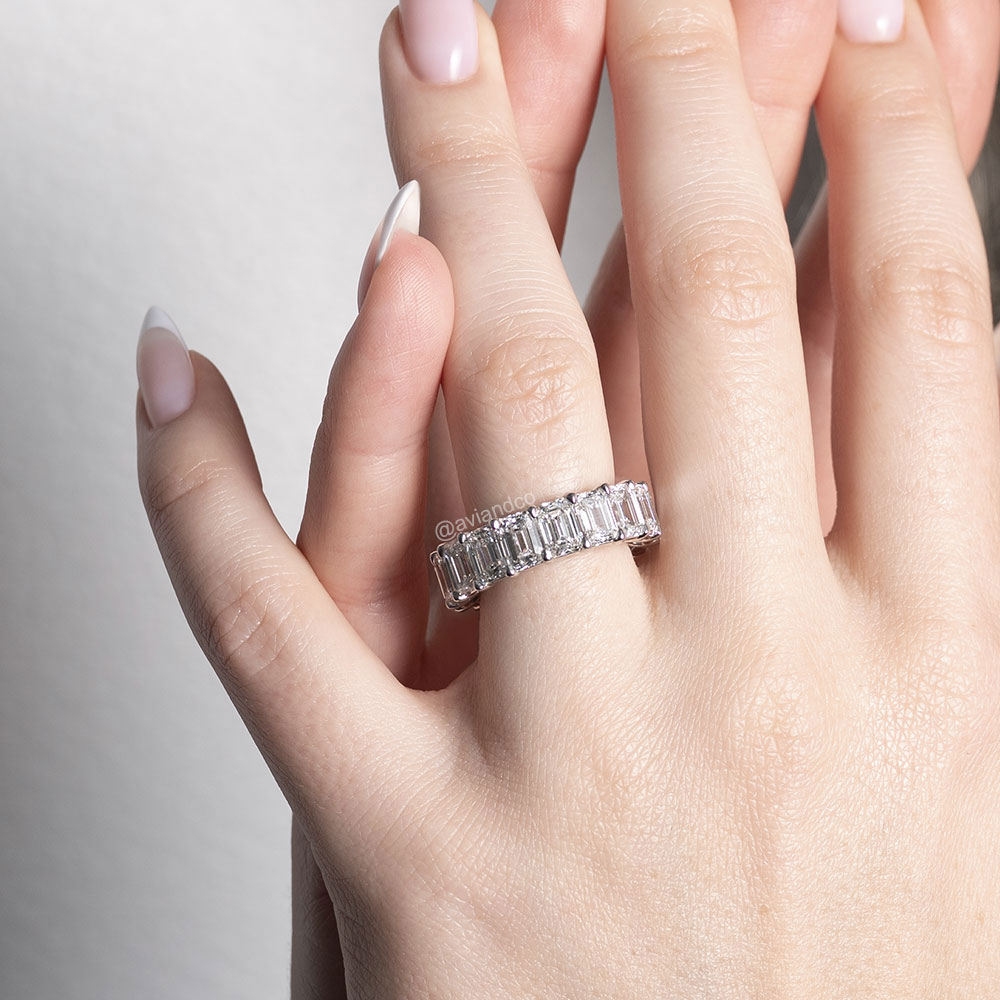 Diamonds by Avi & Co. Emerald Cut Diamond Eternity Band, Platinum, 12.61 CT