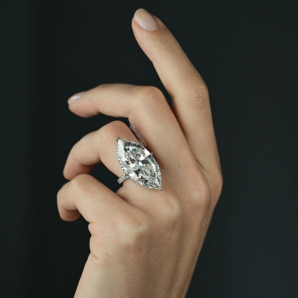Diamonds by Avi & Co. Marquise Cut Diamond Statement Ring, Platinum, 19.85 CT