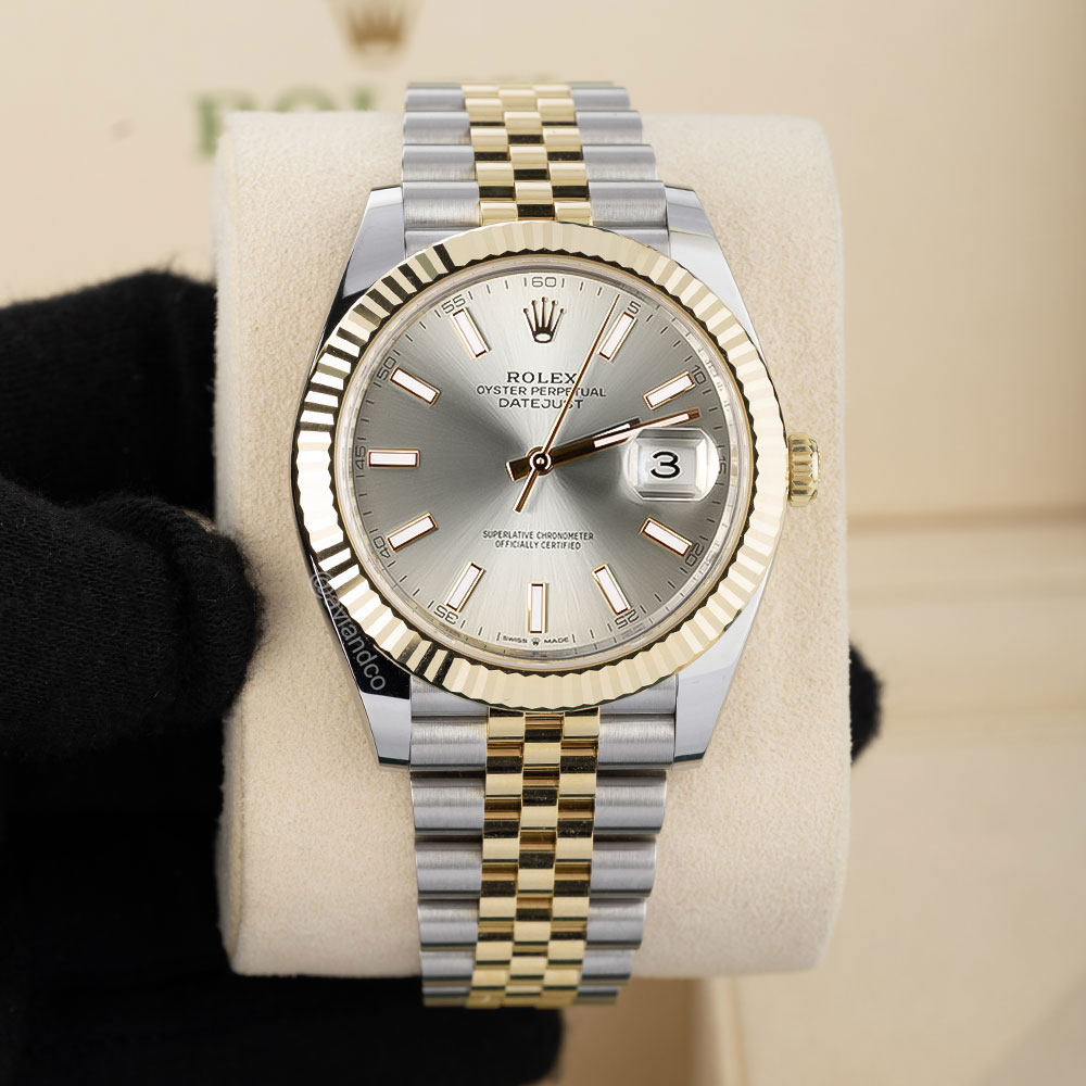 Rolex Datejust 41, Stainless Steel and 18K Yellow Gold, Silver Index Dial