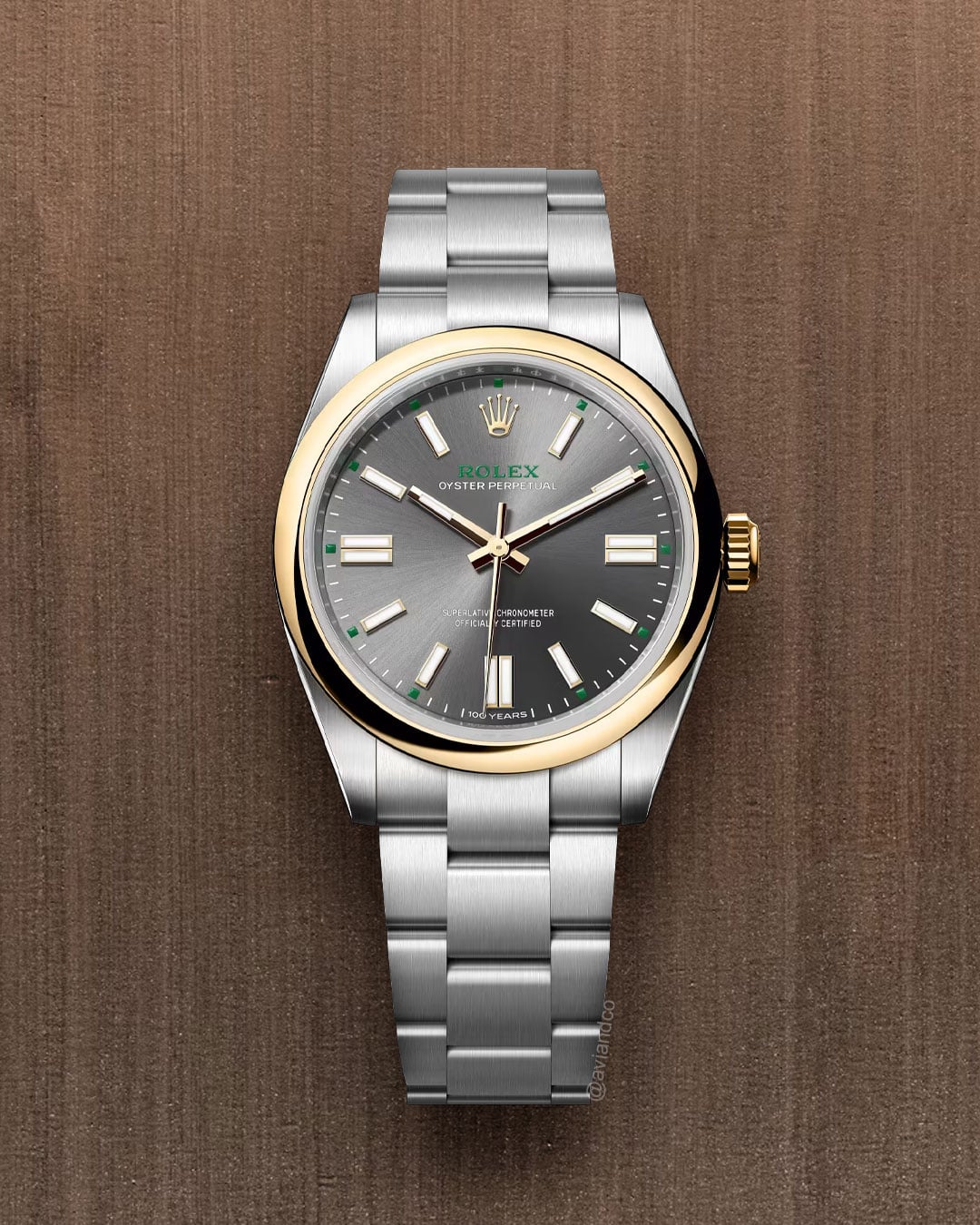 Rolex Oyster Perpetual 41, Stainless Steel and 18K Yellow Gold, Slate Dial
