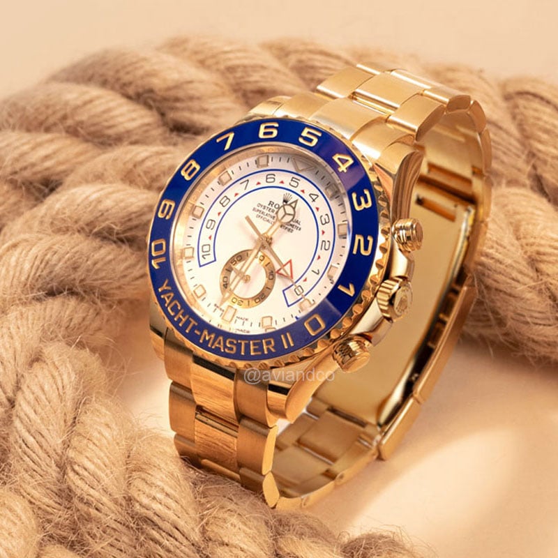 Rolex Yacht-Master II, 18K Yellow Gold, White Dial