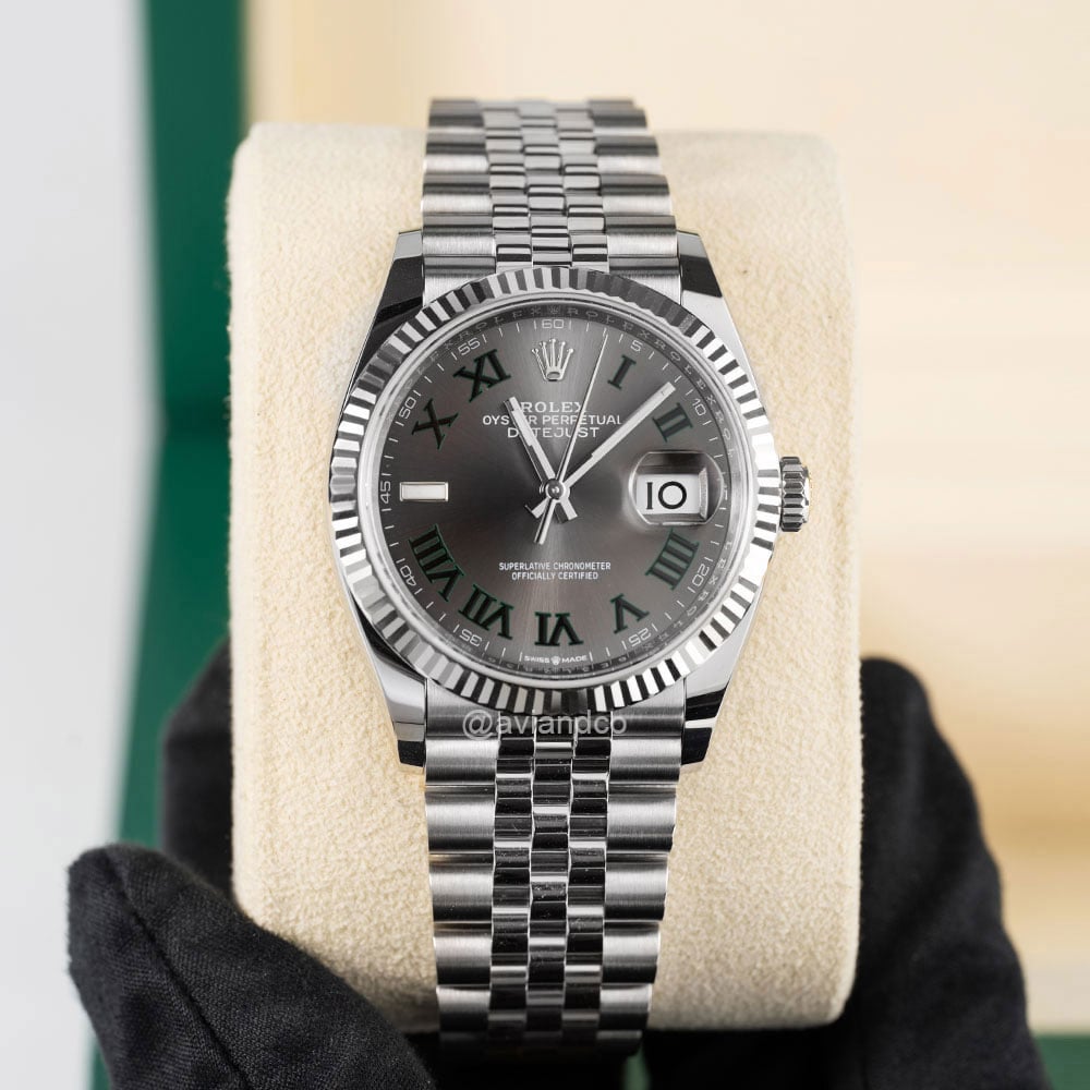 Rolex Datejust 41, Stainless Steel, Wimbledon Slate Roman Dial, Jubilee Bracelet