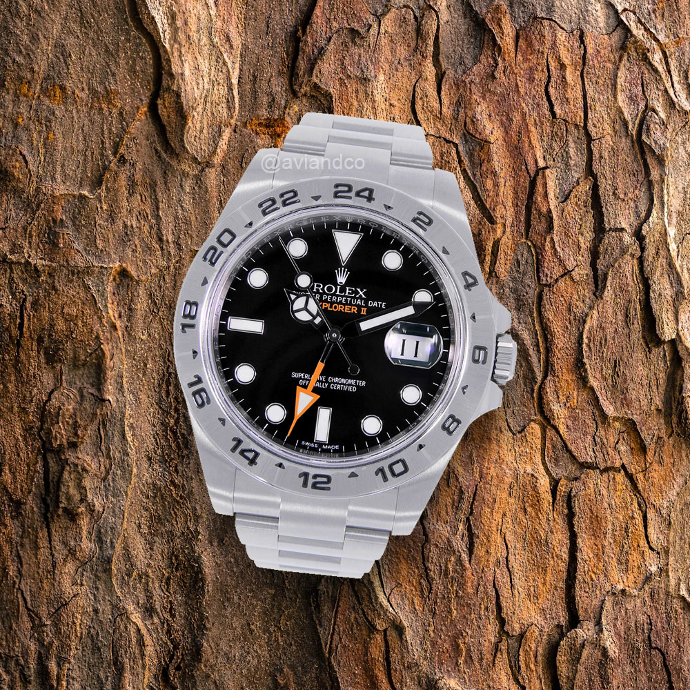 Rolex Explorer II, stainless steel with black dial, 42 mm