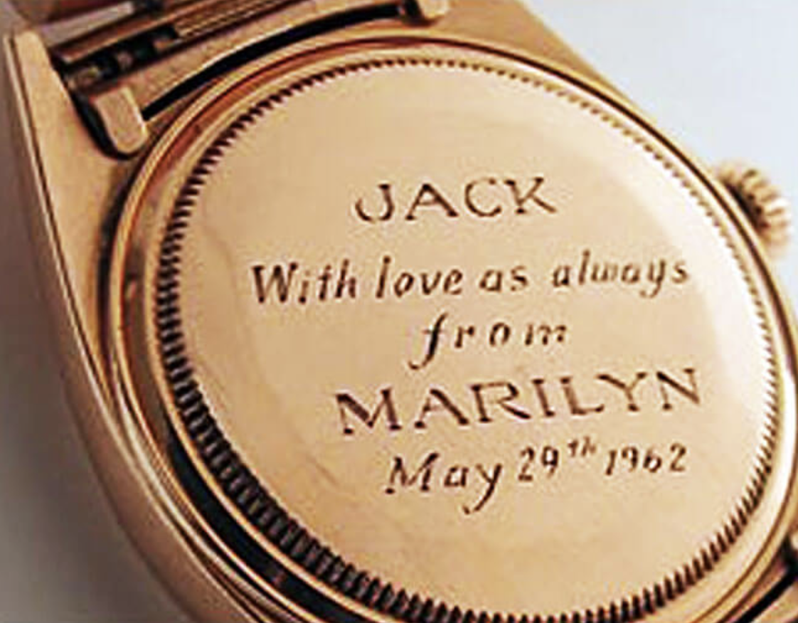 John F. Kennedy’s infamously engraved Rolex Day-Date from Marilyn Monroe