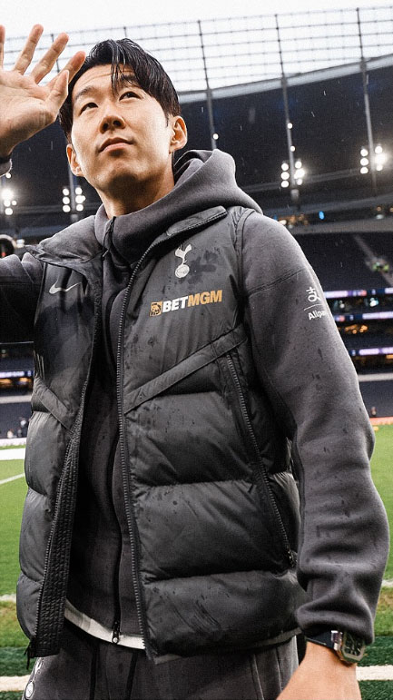 Son Heung-min of the Tottenham Hotspurs wears Patek Philippe Cubitus