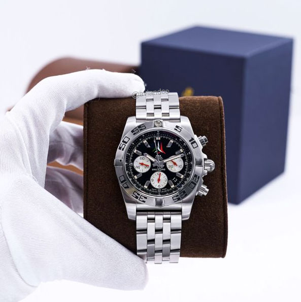 Breitling Chronomat, “Frecce Tricolori,” Steel, Black Index Dial