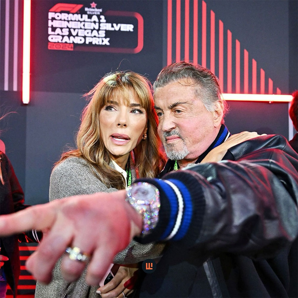 Sylvester Stallone wearing Rolex at the 2024 Las Vegas Grand Prix