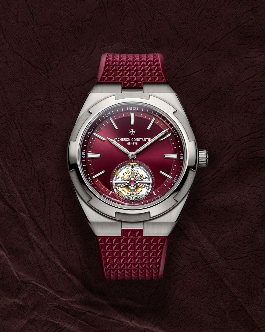 Vacheron Constantin Overseas, Tourbillon, Titanium, Sunburst Red Dial, 42.5 mm