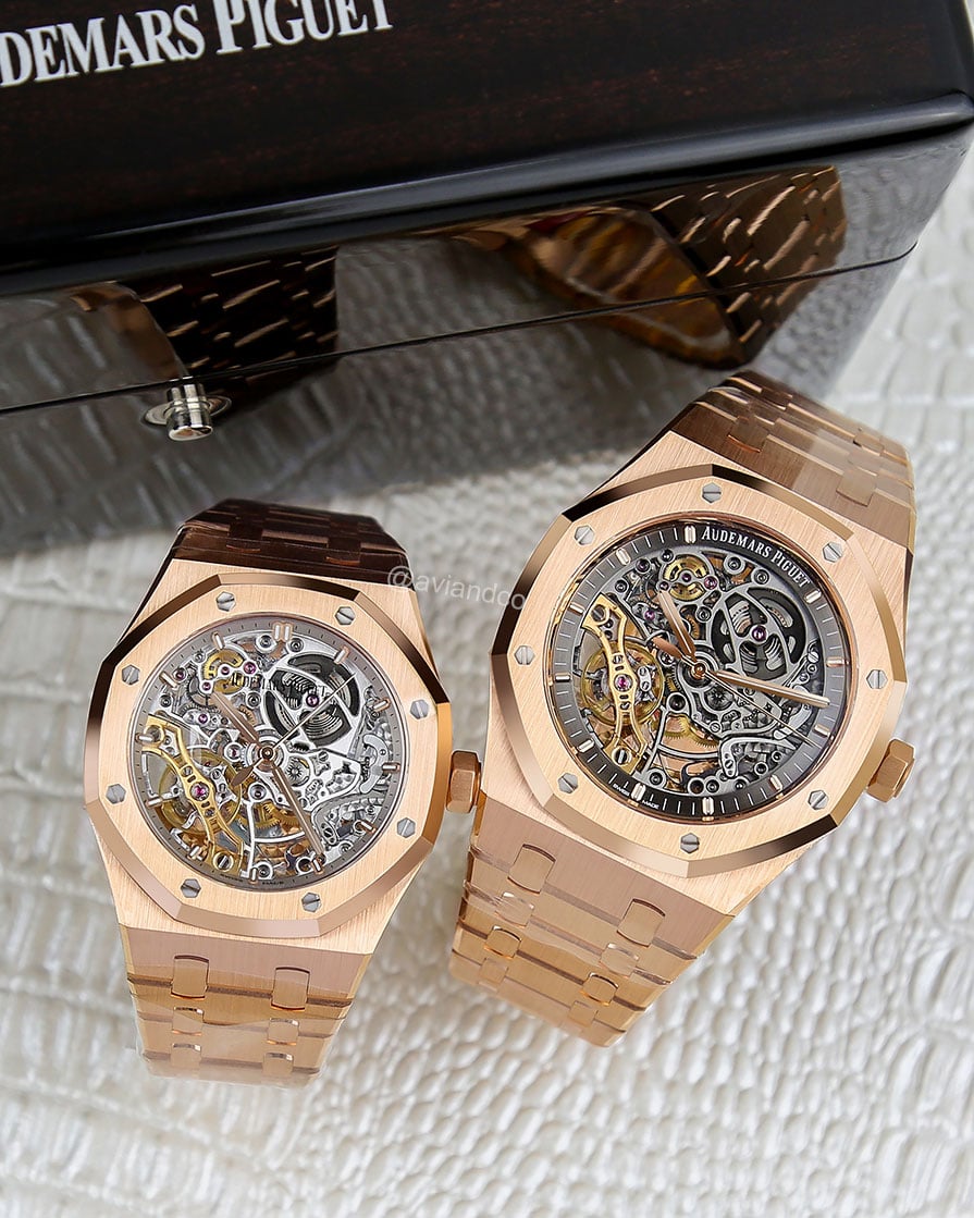 Audemars Piguet Royal Oak, Double Balance Wheel, 18K Rose Gold, Skeleton Dial