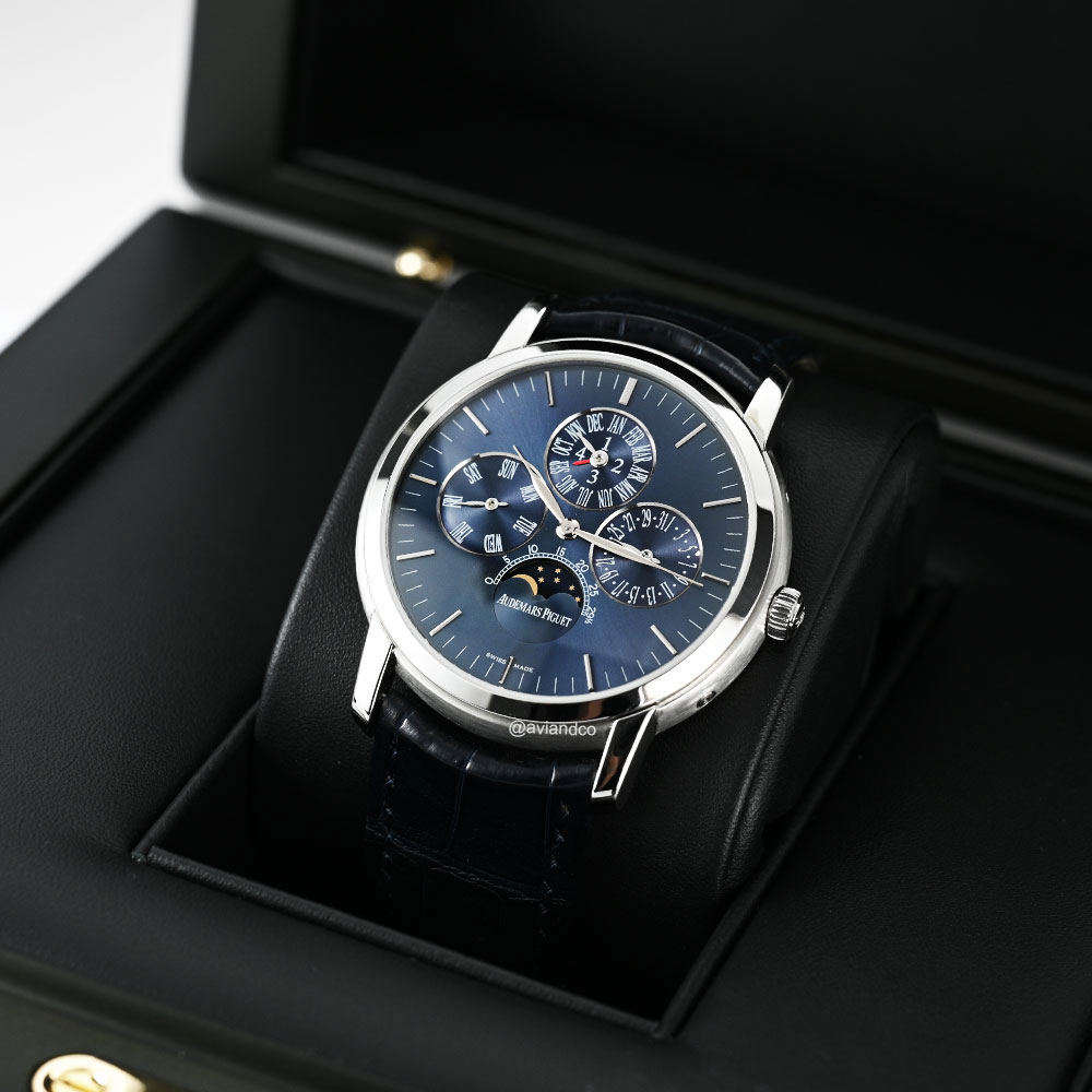 Audemars Piguet Jules, 30th Anniversary Edition, Platinum, Blue Sunburst Dial