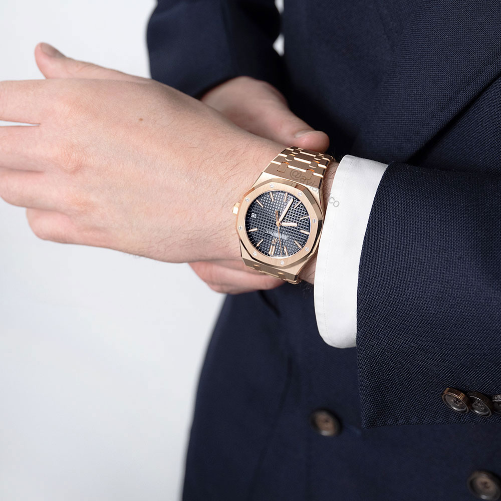 Audemars Piguet Royal Oak, 18K Rose Gold, Black Dial
