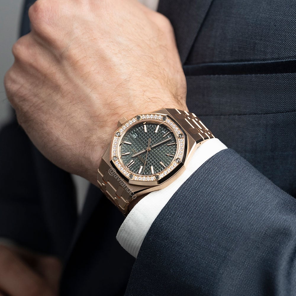 Audemars Piguet Royal Oak 50th Anniversary, 18K Rose Gold, Diamond Bezel, 37 mm