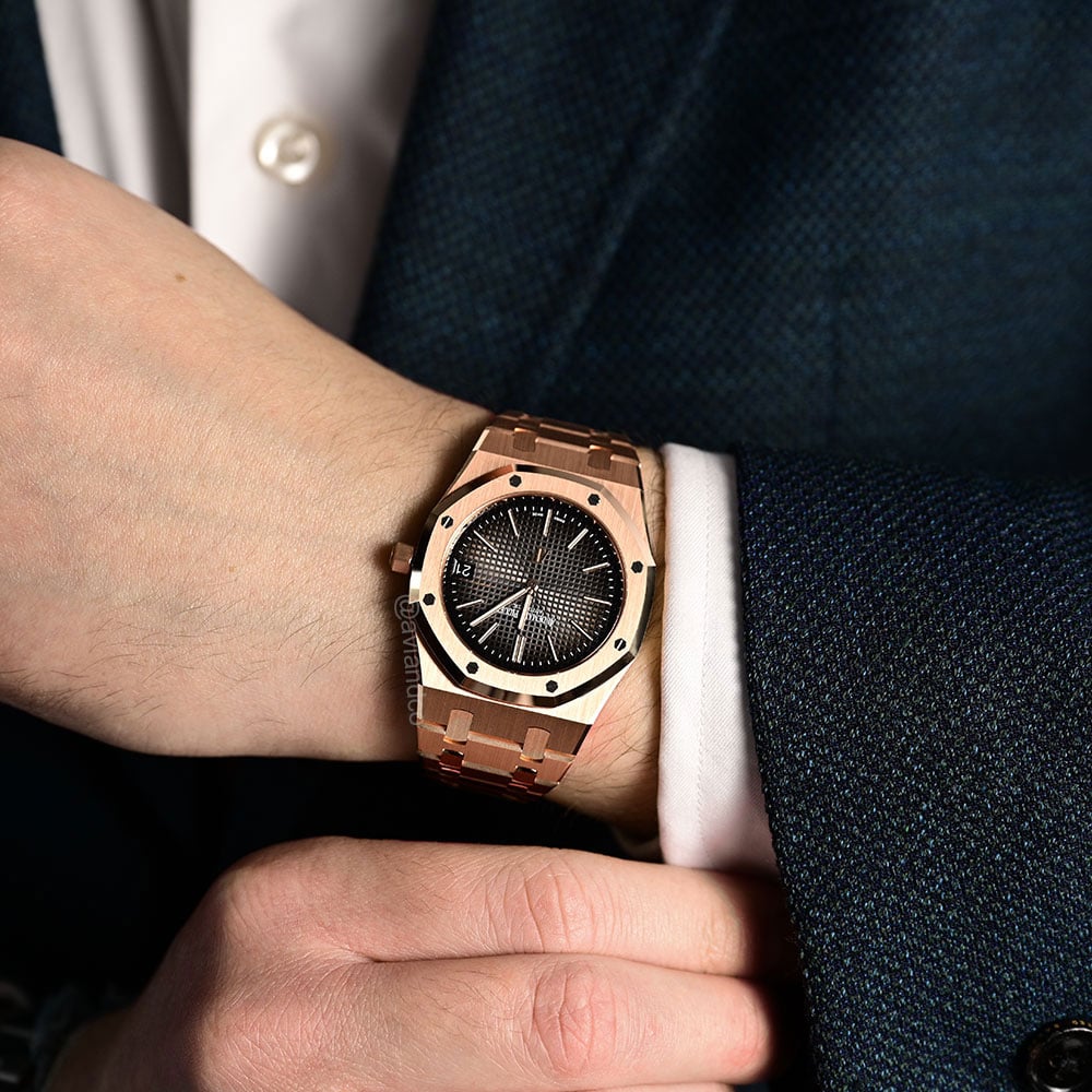 Audemars Piguet Royal Oak, 50th Anniversary, 18K Rose Gold, Black Dial, 39 mm