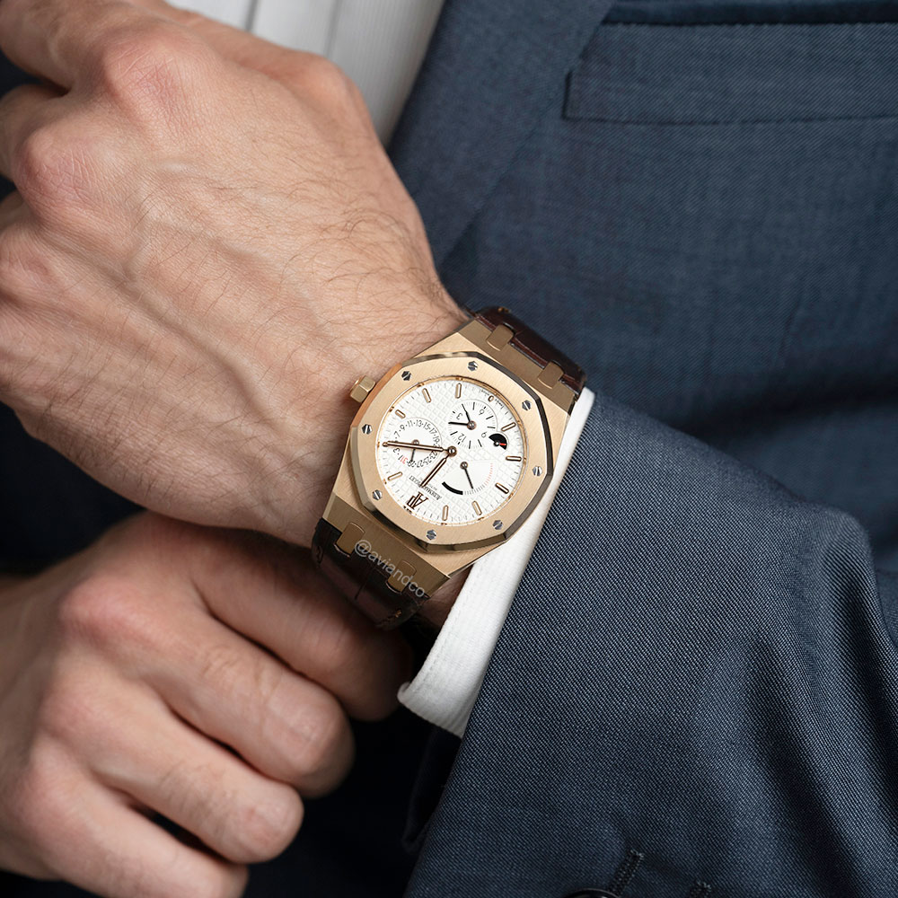 Audemars Piguet Royal Oak, Dual Time Power Reserve, 18K Rose Gold, Silver Index Dial