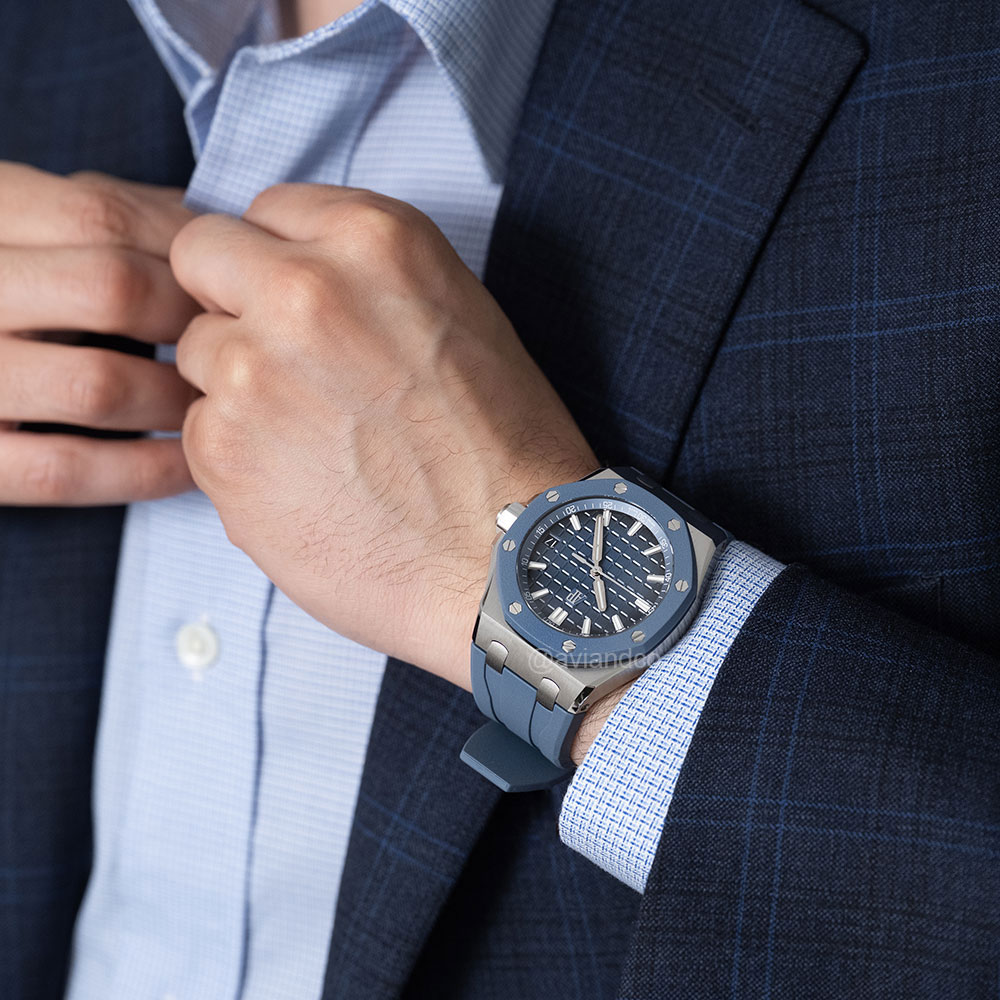 Audemars Piguet Royal Oak Offshore, Stainless Steel, Blue Dial
