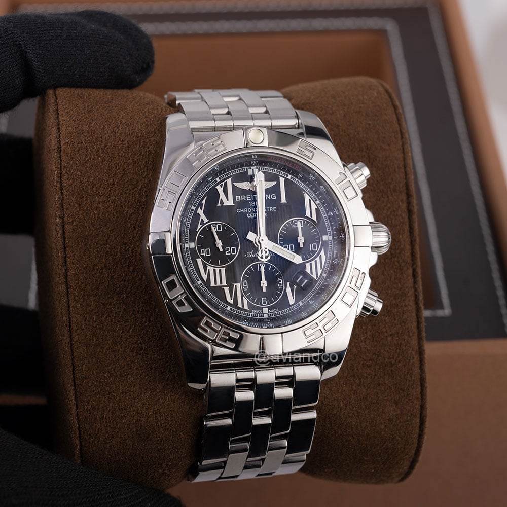 Breitling Chronomat, Stainless Steel, Black Roman Dial