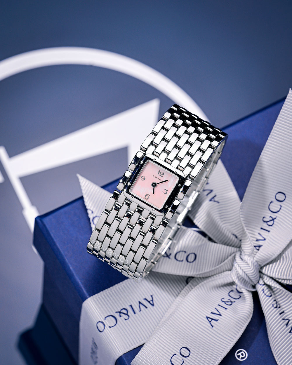 Cartier Panthere, Stainless Steel, Pink Mother of Pearl Dial