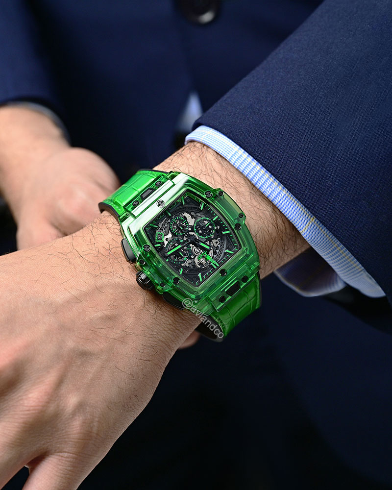 Hublot Spirit of Big Bang, Green Sapphire Crystal, Skeleton Dial