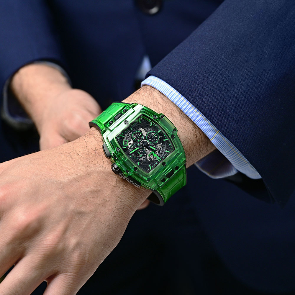 Hublot Spirit of Big Bang, Green Sapphire Crystal, Skeleton Dial, 42 mm