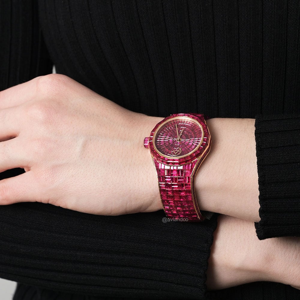 Avi & Co. Hue Collection Red Ruby Watch, AH23R