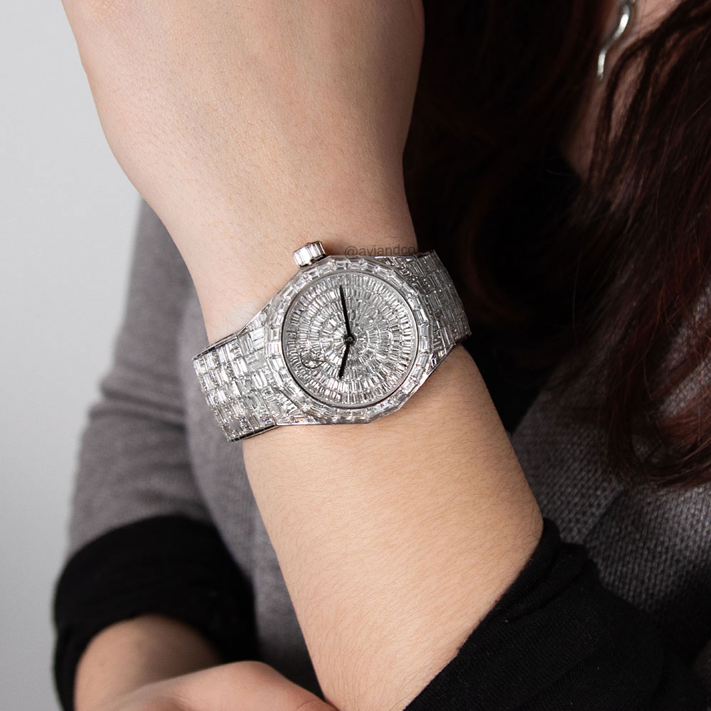 Avi & Co. Iced Collection AH23, 18K White Gold, Diamond Dial