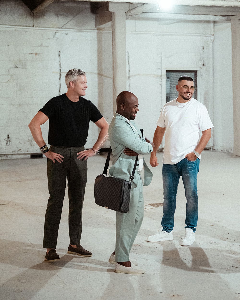 Avi Hiaeve, Ryan Serhant, and Serge at the new Avi & Co. property on 5th Avenue in Manhattan