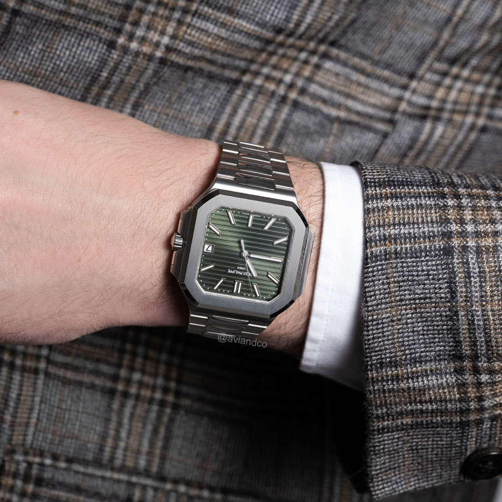 Patek Philippe Cubitus, Stainless Steel, Sunburst Olive Green Dial, 45 mm