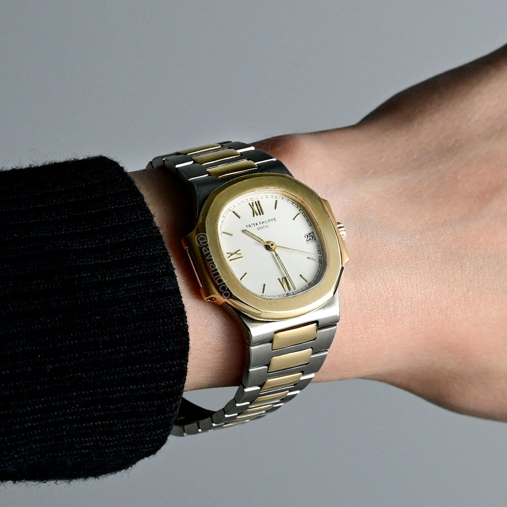Patek Philippe Nautilus, Steel and Yellow Gold, White Dial, 36 mm