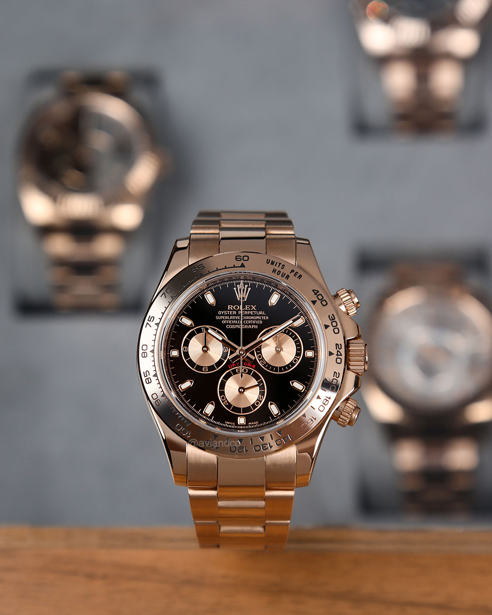 Rolex Daytona, 18K Rose Gold, Black Index Dial