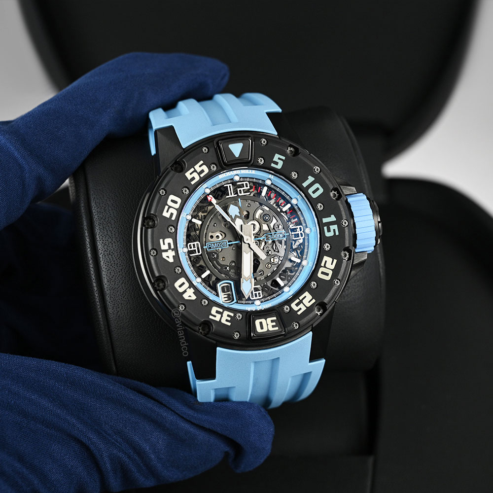 Richard Mille RM 028, Titanium, Blue Skeleton Dial, 47 mm